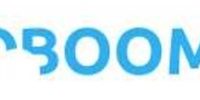 Oboom logo weißes logo, oboom in blauer Schrift