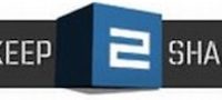 Keep2share logo schwarzes keep2share logo auf weißem Untergrund. 2 ist in blau