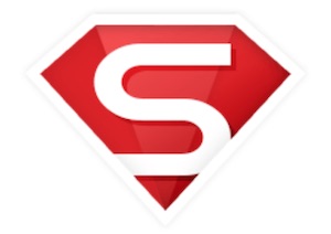 Logog von Smoozed im Superman Style und rot/weiß